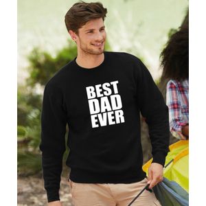 Vaderdag Trui Best Dad Ever 2 | Kleur Zwart | Maat L | Vaderdag Kados / Cadeautjes