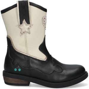 BunniesJR - Cowboy Boots - Zwart/Wit - Leer - Ritssluiting