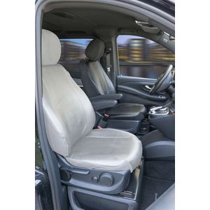 Autostoelhoes Transporter Fit Kunstleer antraciet geschikt voor Mercedes-Benz V-Klasse 447, Enkele zetel Bestuurder Armsteun binnen