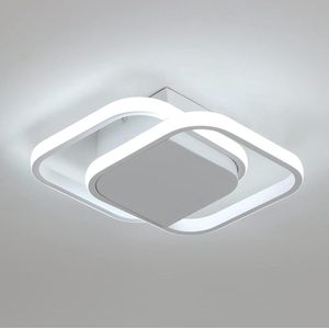 Goeco Plafondlamp - 34cm - Medium - 24W - LED - Vierkant - 2200LM - 6000K - Koelwitte - Acryl - Wit