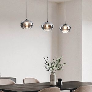 Hanglamp met rookglas en 3-staps dimbare LEDs - Vive