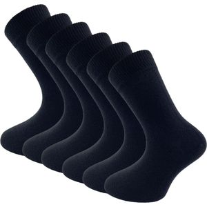 6 paar Kindersokken - Katoen - Jongens & Meisjes - SQOTTON® - Zwart - Maat 27-30