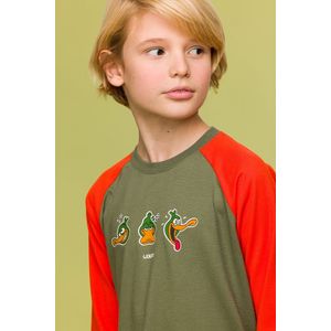 Woody Jongens-Heren Pyjama kakigroen - maat 092/2J