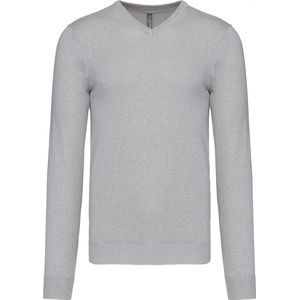 Pullover/Cardigan Heren 4XL Kariban V-hals Lange mouw Grey Melange 50% Katoen, 50% Acryl