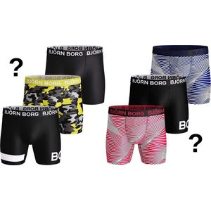 Björn Borg - Heren - Polyamide Onderbroeken - Verrassingspakket - 6 Pack - Hydro Pro Sport Boxers - Maat S