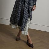 Manfield - Bruine Suède Loafers - Dames - Met Studs