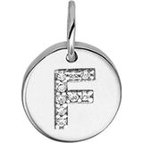 The Jewelry Collection Bedel Letter F Zirkonia - Zilver