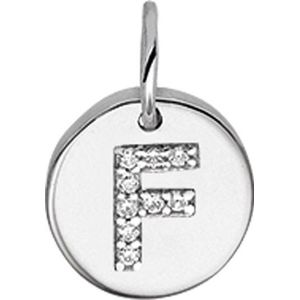 The Jewelry Collection Bedel Letter F Zirkonia - Zilver