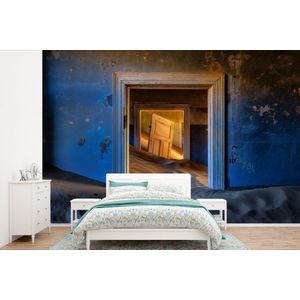 Zand - Blauw - Deur - Architectuur - Behangpapier