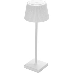 Tafellamp op Oplaadbare Batterijen - Aigi - Draadloos Bureaulamp - Dimbaar - Aanpasbare Lichtkleur - Touch Bediening - USB - Wit