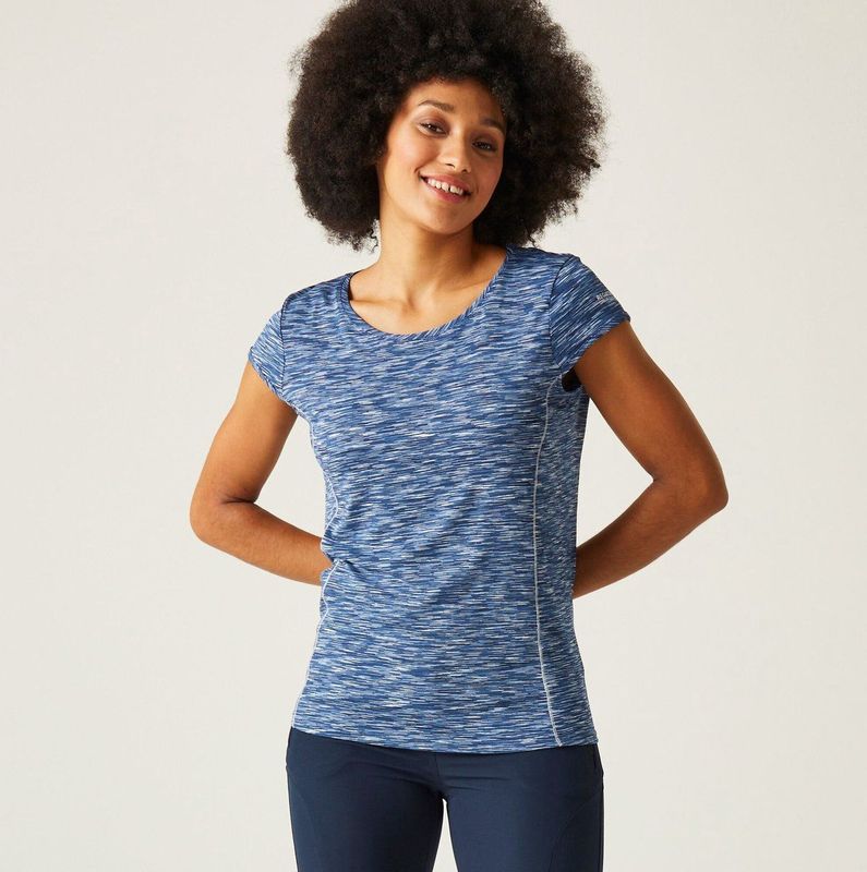 T-shirt Korte Mouwen Hiking Dames Textuurpatroon