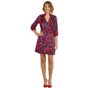 Kleurrijke zebraprint korte wikkeljurk