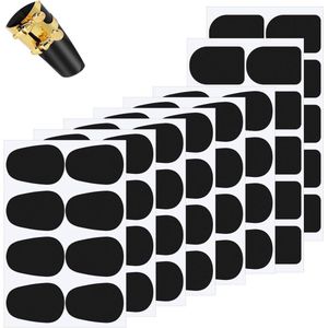 68 stuks dikke mondstukpads voor alt/tenorsaxofoon 08 mm dikke rubberen mondstukkussens sterke zelfklevende mondstukpatches voor beginners muzikanten zwart.