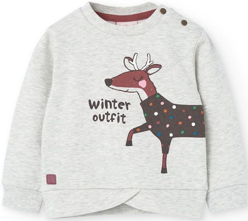 Boboli - Fleece Sweatshirt - Wit - 24 Maanden - Meisjes