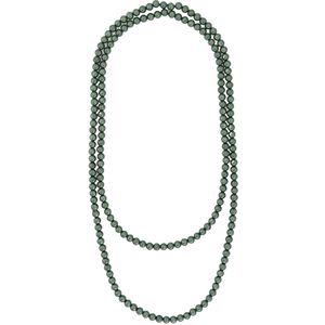 Behave - Glas Parel Ketting - Groen- 150 cm