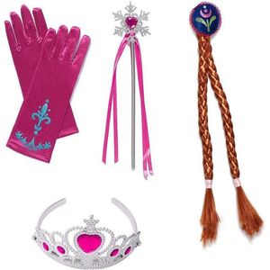 Het Betere Merk - voor bij je prinsessenjurk meisje - Prinsessen Verkleedkleren Meisje - Tiara - Toverstaf - Handschoenen