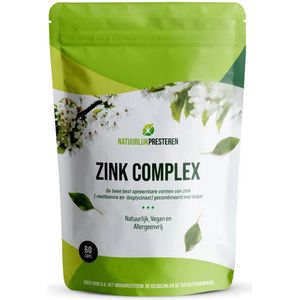 Zink Complex - 60 Capsules - met Zinkbisglycinaat, Zinkmethionine en Koper - zink tabletten