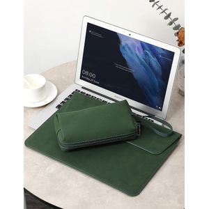 13,3-14 inch laptophoes met standaardfunctie met accessoiretas-Midnight Green (Smiley)