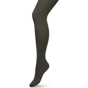 Bonnie Doon Dames Herringbone Panty 100 Denier Donker Groen maat S/M - Chique Panty - Streepjes Dessin - Brede Boord - Comfort - Herringbone Print - Gestreept - Little Herringbone Tights - Feestelijk - Donkergroen - Leger - Ivy Green - BP211908.252