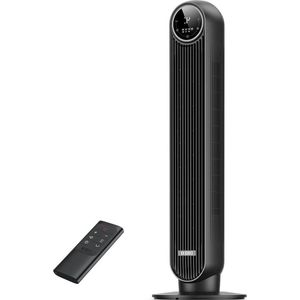Nomad One Tower Fan - 28dB Stil - 7.3m/s Snelheid - Afstandsbediening - 90° Oscillerend - 4 Snelheden - 4 Modi - 8 Uur Timer - Zwart. Luchtkoeler