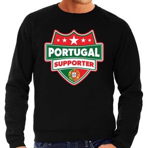 Portugal supporter schild sweater zwart voor heren - Portugal landen sweater / kleding - EK / WK / Olympische spelen outfit XXL