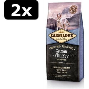 2x CARNILOVE SALMON/TURKEY PUP 12KG