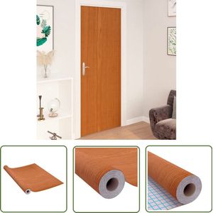 vidaXL Licht Houten Kleur - Zelfklevende Meubelfolie - Meubelfolie zelfklevend 500x90 cm PVC lichteikenkleurig - Pvc Folie - Meubeldecoratie - Wandbekleding