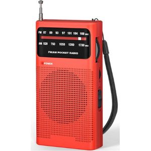 Noodradio - Solar Opwindbaar - Solar powerbank - Zonneenergie - Survival Noodpakket - Zaklamp Oplaadbaar - AM/FM - Noodrantsoen - Rood