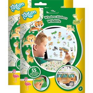 Totum Auto raamstickers - 110x - jungle/wildlife thema - voor kinderen