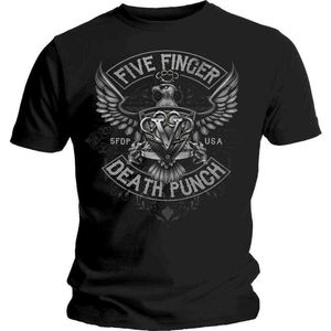 Five Finger Death Punch Heren Tshirt -2XL- Howe Eagle Crest Zwart