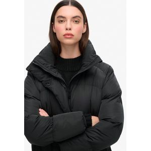 Superdry - W5011800A - Lange Gewatteerde Jas - Zwart - Gerecycled Polyester - Duurzaam