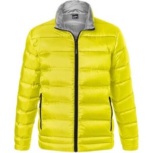 James and Nicholson Heren Quilted Down Jacket (Geel/zilver)