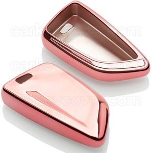 Autosleutel Hoesje geschikt voor BMW - SleutelCover - TPU Autosleutel Cover - Sleutelhoesje Rose Goud Hoogglans