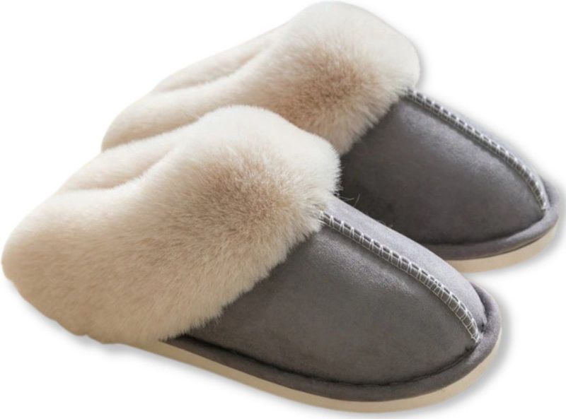 Cosy & Trendy - Pantoffels - Grijs - Pluche - Kat