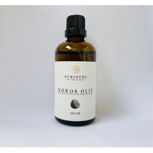 PurePure- 2 x 100 ml (200 ml) Kokos olie (MCT)- 100% biologisch- Koudgeperst- Dierproefvrij- Vegan- Haar en huid