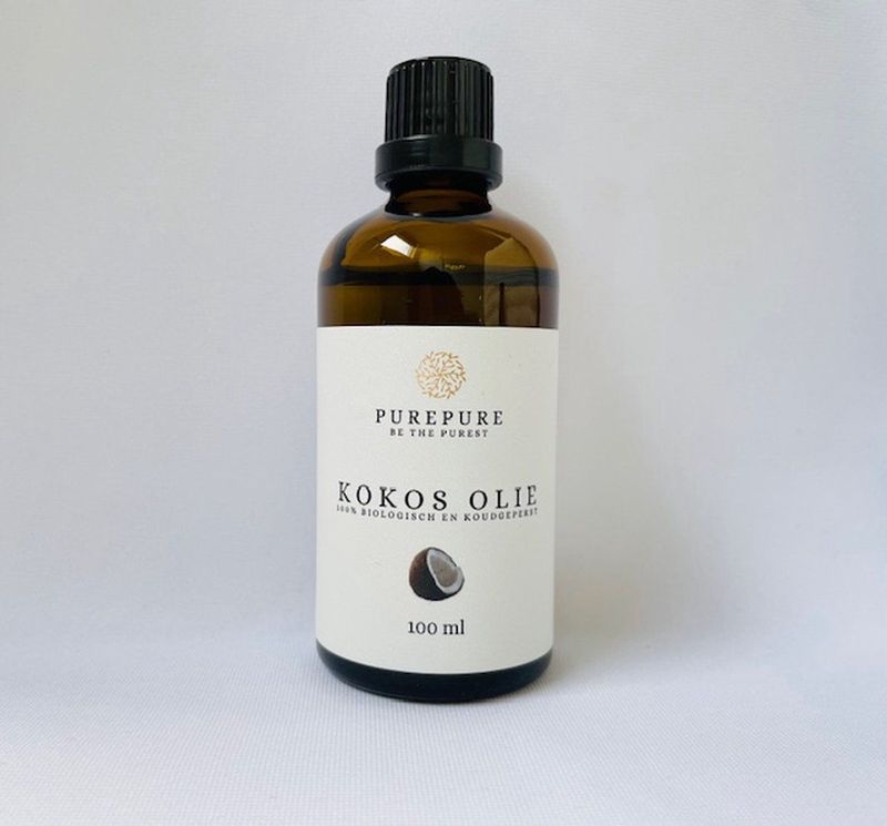 PurePure- 2 x 100 ml (200 ml) Kokos olie (MCT)- 100% biologisch- Koudgeperst- Dierproefvrij- Vegan- Haar en huid