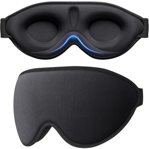 TOVBMUP Slaapmasker - met verstelbare elastische band - 3D-oogkassen - Licht blokkerend - Ademend - Comfortabel - Ergonomisch - Geschikt voor mannen en vrouwen - 2 paar oordopjes
