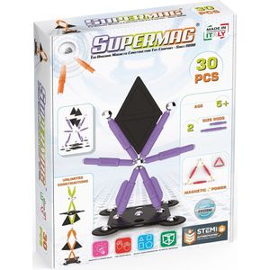 Supermag Technicolor 30 - Magnetisch speelgoed - 30 onderdelen - Open einde speelgoed - Magnetic toys - Constructiespeelgoed - Technicolor