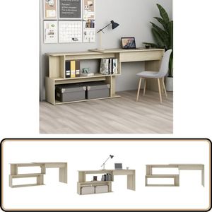 vidaXL Hoekbureau Sonoma Eiken 200x50x76 cm Hoekenbureau - Bureaus - Houten Bureau - Werkblad - Home Office