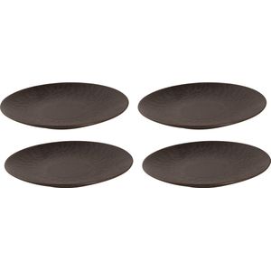 Palmer - Ruston - Bord - 4 stuks - ø 22 cm - Bruin - Stoneware - Bordenset