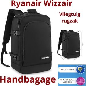 Ryanair rugzak, reisrugzak, vliegtuig, handbagage, reistas, rugzakken voor Easyjet Wizzair, Donkerblauw, 45 x 36 x 20 cm, Reisrugzak