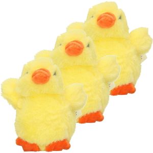 6x stuks pluche kuiken / kip knuffel geel 12 cm - Pasen thema - Kuikens / kippen knuffels
