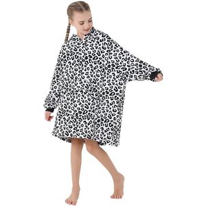 Hoodiedeken met mouwen - dekentrui - draagbare deken - hoodie voor dames - ultra zachte sherpa fleece - hoodie sweatshirt met grote zak - als cadeau voor vrouwen en dames - wit