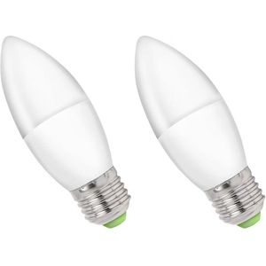 Spectrum - LED Kaarslamp - Warm Wit - E27 - 6W - 520 Lumen - 230V - 2 Stuks