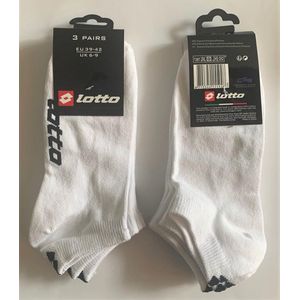 Lotto sneaker sokken, 3 pack, maat 39-42 Wit