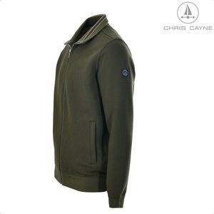 Chris Cayne heren vest - maat M - groen - structuur - honeycomb - effen - vest met rits - steekzakken met rits