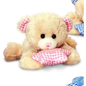 Knuffel Keel baby met muziekdoos in roze knuffel teddybeer liggend