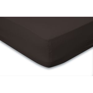 Eleganzzz Hoeslaken Katoen Perkal 35cm Hoekhoogte - Donker Bruin - hoeslaken 90x210/220cm - Hoeslakens - Eenpersoons