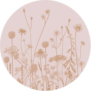 zelfklevend behang cirkel ZUSKE roze terra 100cm