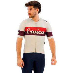 Santini Eroica Quiete Korte Mouw Wielertrui Beige S Man,Vrouw